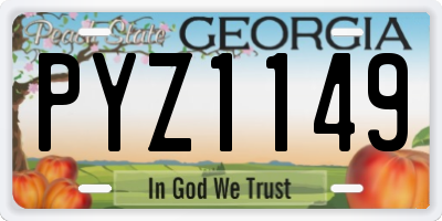 GA license plate PYZ1149