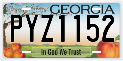 GA license plate PYZ1152