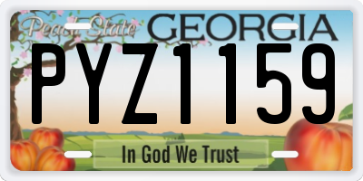 GA license plate PYZ1159
