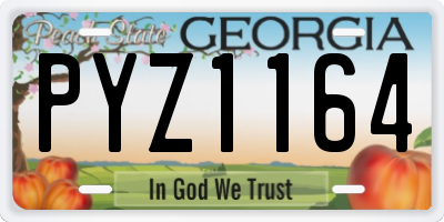 GA license plate PYZ1164