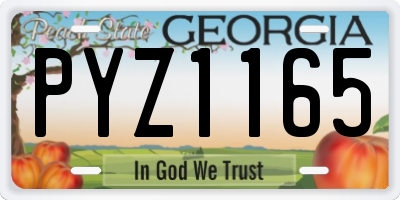 GA license plate PYZ1165