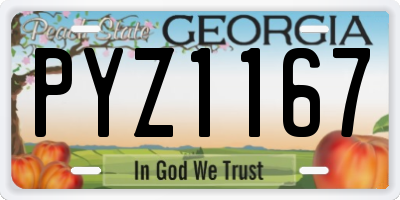 GA license plate PYZ1167