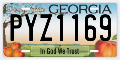 GA license plate PYZ1169