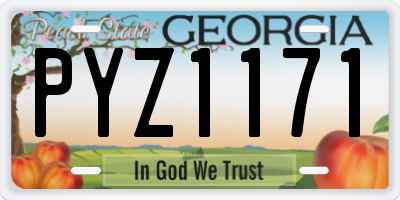 GA license plate PYZ1171
