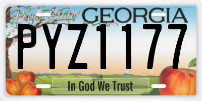 GA license plate PYZ1177