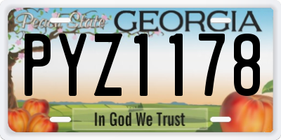 GA license plate PYZ1178