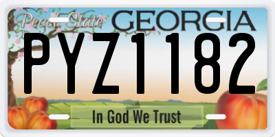 GA license plate PYZ1182