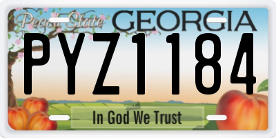 GA license plate PYZ1184