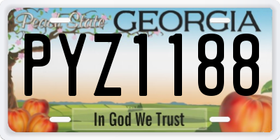 GA license plate PYZ1188