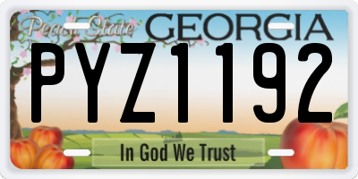 GA license plate PYZ1192