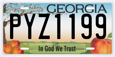 GA license plate PYZ1199