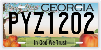 GA license plate PYZ1202