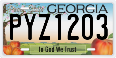 GA license plate PYZ1203