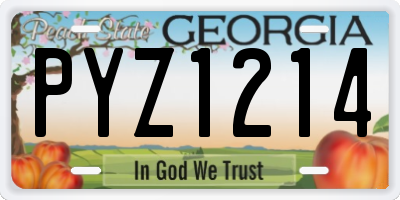 GA license plate PYZ1214