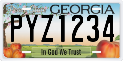 GA license plate PYZ1234