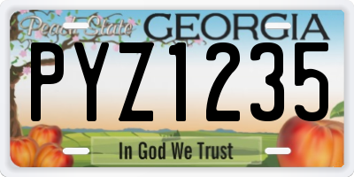 GA license plate PYZ1235