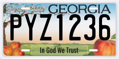 GA license plate PYZ1236