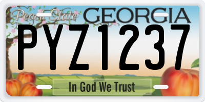 GA license plate PYZ1237
