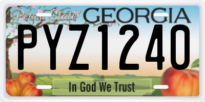 GA license plate PYZ1240