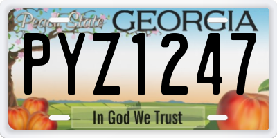 GA license plate PYZ1247