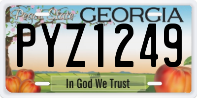 GA license plate PYZ1249