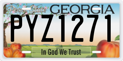 GA license plate PYZ1271
