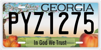 GA license plate PYZ1275