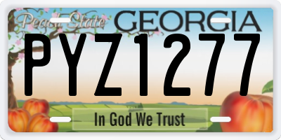 GA license plate PYZ1277