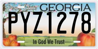GA license plate PYZ1278
