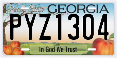 GA license plate PYZ1304
