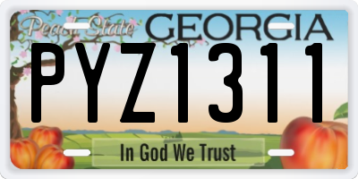 GA license plate PYZ1311