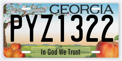 GA license plate PYZ1322