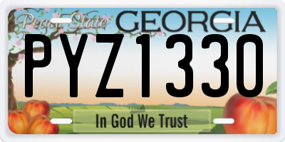 GA license plate PYZ1330