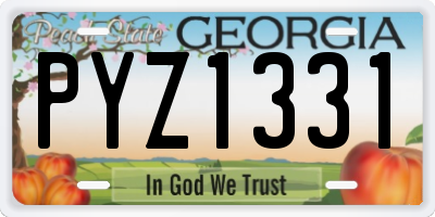 GA license plate PYZ1331