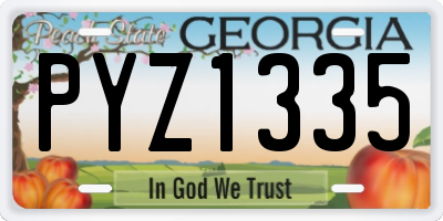 GA license plate PYZ1335