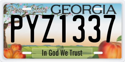 GA license plate PYZ1337