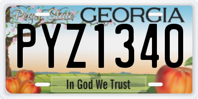 GA license plate PYZ1340