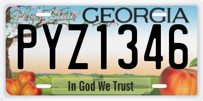 GA license plate PYZ1346