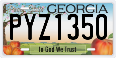 GA license plate PYZ1350