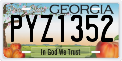 GA license plate PYZ1352