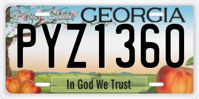 GA license plate PYZ1360