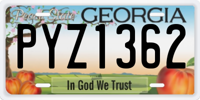 GA license plate PYZ1362