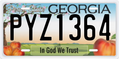 GA license plate PYZ1364