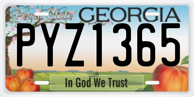 GA license plate PYZ1365