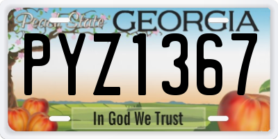 GA license plate PYZ1367