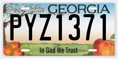 GA license plate PYZ1371