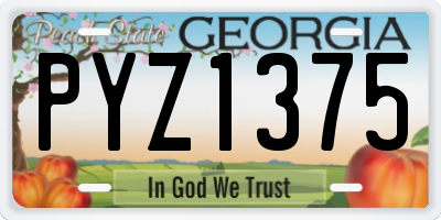 GA license plate PYZ1375