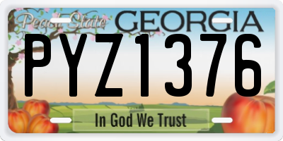 GA license plate PYZ1376