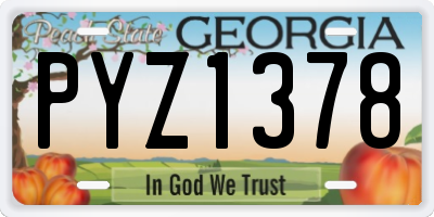 GA license plate PYZ1378