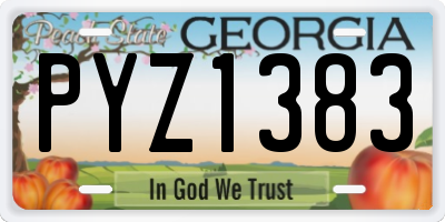 GA license plate PYZ1383